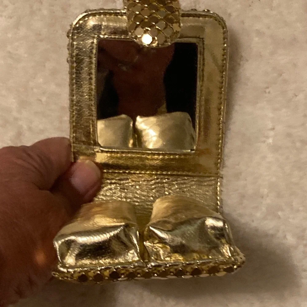 Gold Mesh Swanky Lipstick case ….holds 2 lipsticks ….dripping class